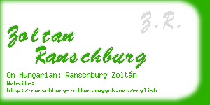 zoltan ranschburg business card